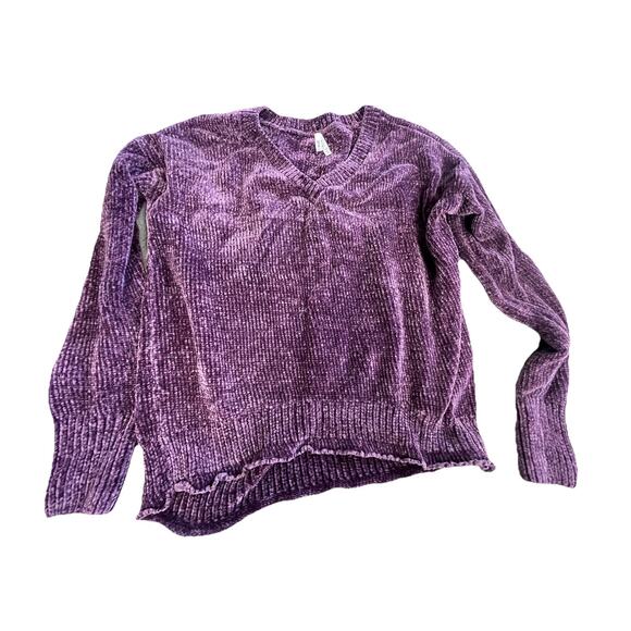 Mudd Women’s Purple Soft Chenille V Neck Knit Sweater Tunic Size Medium - Picture 1 of 10